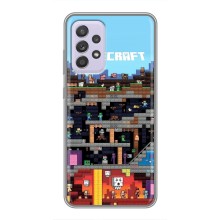 Чехол Майнкрафт на Samsung Galaxy A52 (AlphaPrint) Minecraft (фон Minecraft)