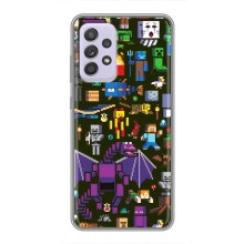 Чехол Майнкрафт на Samsung Galaxy A52 (AlphaPrint) Minecraft (Коллаж Майнкрафт)