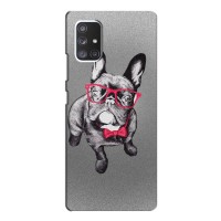 Чехол (ТПУ) Милые собачки для Samsung Galaxy A52 – Бульдог в очках