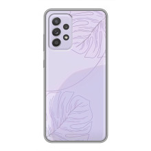Чохол квітковий дизайн для Samsung Galaxy A52 – Монстера фіолетова