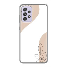 Силиконовый чехол с принтом в цветах на Samsung Galaxy A52 – Нюдовый дизайн