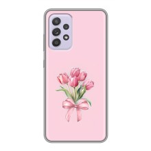 Чехол с розовым рисунком для Samsung Galaxy A52 (Букет цветов)