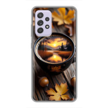 Чехол с уникальным дизайном «Осень с кофе» для Samsung Galaxy A52 – Тёмный кофе