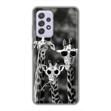 Силиконовый чехол с КАРТИНКАМИ лето для Samsung Galaxy A52 (AlphaPrint) (Жирафы в очках)