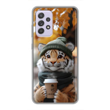 Друкований чохол 'Звірята з кавою' для Samsung Galaxy A52 – Тигр з кавою
