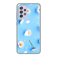 Чехол с Цветами для Samsung Galaxy A52s 5G (A528) (ромашки на голубом)
