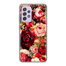 Силиконовый бампер с принтом (цветочки) на Самсунг Галакси А52с (5G) (Букет цветов)