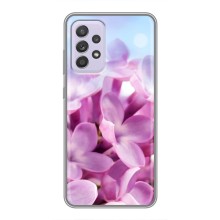 Силиконовый бампер с принтом (цветочки) на Самсунг Галакси А52с (5G) (Сиреневые цветы)