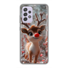 Яркий чехол для Samsung Galaxy A52s 5G (A528) с Зимними Оленятами (Олень с носом)