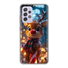 Яркий чехол для Samsung Galaxy A52s 5G (A528) с Зимними Оленятами (Олень в шарфе)