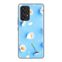 Чохол з Квітами для Samsung Galaxy A53 (5G) (ромашки на блакитному)