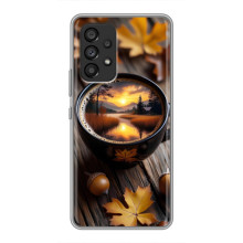 Чехол с уникальным дизайном «Осень с кофе» для Samsung Galaxy A53 (5G) – Тёмный кофе