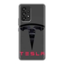 Силиконовый бампер с картинкой машины на Samsung Galaxy A53 (5G) – Logo TESLA