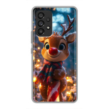 Яркий чехол для Samsung Galaxy A53 (5G) с Зимними Оленятами – Олень в шарфе