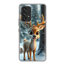Яркий чехол для Samsung Galaxy A53 (5G) с Зимними Оленятами – Оленёнок в лесу