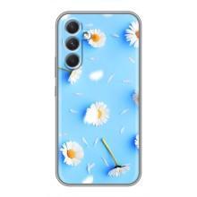 Чохол з Квітами для Samsung Galaxy A54 (ромашки на блакитному)