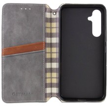 Кожаный чехол-книжка GETMAN Cubic (PU) для Samsung Galaxy A55 – Серый