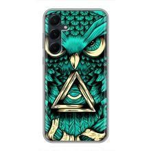 Чехлы с принтом СОВЫ для Samsung Galaxy A55 – Зеленая сова