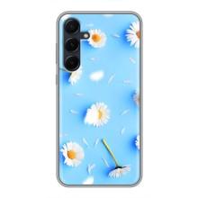 Чохол з Квітами для Samsung Galaxy A55 (ромашки на блакитному)