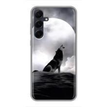 Чехол с Волком на Samsung Galaxy A55 – Волк и луна