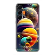 Чехол (ТПУ) с планетами на Samsung Galaxy A55 – Солнечна система