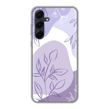 Силиконовый чехол с принтом в цветах на Samsung Galaxy A55 – Фиолетовый дизайн