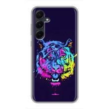 Силиконовый бампер с картинкой животных для Samsung Galaxy A55 (Тигр-Арт)
