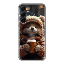 Печатный чехол «Зверята с кофе» для Samsung Galaxy A55 – Мишка с кофе