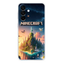 Чехол с картинками Майнкрафт для Гелекси А56 5G – Лого Майнкрафт