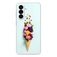 Чехлы с тематикой "ЦВЕТЫ" на Samsung Galaxy A56 5G (Цветок-мороженное)