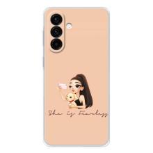 Силиконовый Чехол на Samsung Galaxy A56 5G с картинкой Стильных Девушек (С собакой)