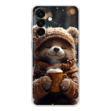 Печатный чехол «Зверята с кофе» для Samsung Galaxy A56 5G – Мишка с кофе