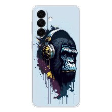 Чехол с Обезьянами Samsung Galaxy A57 - (AlphaPrint) (Горилла в наушниках)