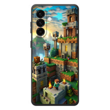 Чехол с картинками Майнкрафт для  (Город Майнкрафт)