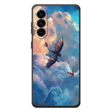 Чехол с принтом дракон Беззубик для  (Беззубик в небе)