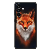 Чехол с принтом лисички на  (Лиса на черном)