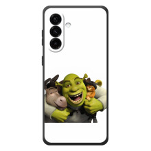 Печатный чехол с принтом Шрек для Samsung Galaxy A57 – Шрек осел и кот