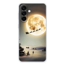 Новогодние, Праздничные Чехлы для Samsung Galaxy A57 - 2024 год (Санта на луне)