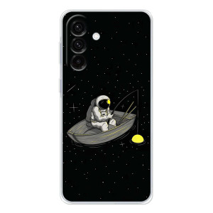 Силиконовый Чехол с принтом "Космонавты" на Samsung Galaxy A57 – Космонавт на рыбалке