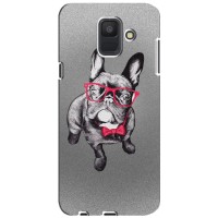 Чехол (ТПУ) Милые собачки для Samsung Galaxy A6 2018, A600F (Бульдог в очках)