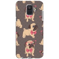 Чехол (ТПУ) Милые собачки для Samsung Galaxy A6 2018, A600F – Собачки Мопсики