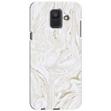 Мраморный чехол на Samsung Galaxy A6 2018, A600F (VPrint) (Белый мрамор)