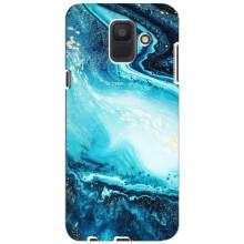 Мраморный чехол на Samsung Galaxy A6 2018, A600F (VPrint) (Голубой мрамор)