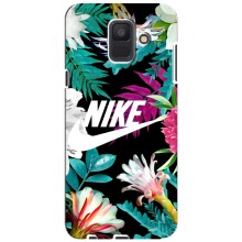 Силиконовый Чехол на Samsung Galaxy A6 2018, A600F с картинкой Nike (Цветочный Nike)