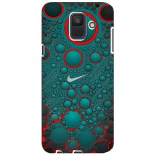Силиконовый Чехол на Samsung Galaxy A6 2018, A600F с картинкой Nike (Найк зеленый)