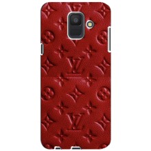 Текстурный Чехол Louis Vuitton для Самсунг А6 (2018) (Красный ЛВ)