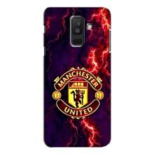 Чехол Манчестер Юнайтед для Самсунг А6 Плюс 2018, А605 (AlphaPrint) (огненный Манчестер)