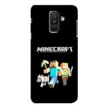 Чехол Майнкрафт на Samsung Galaxy A6 Plus 2018 ( A605) (AlphaPrint) Minecraft (герои Minecraft)