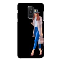 Чехол с картинкой Модные Девчонки Samsung Galaxy A6 Plus 2018 (A6 Plus 2018, A605) (Девушка со смартфоном)