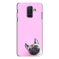 Бампер для Samsung Galaxy A6 Plus 2018 (A6 Plus 2018, A605) с картинкой "Песики" – Собака на розовом